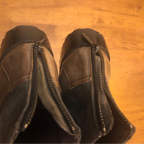 Dusica Dusica Sacks Womens Ankle Boots Brown 39 Italy Zipper Colorblock 8.5 - Picture 12 of 12